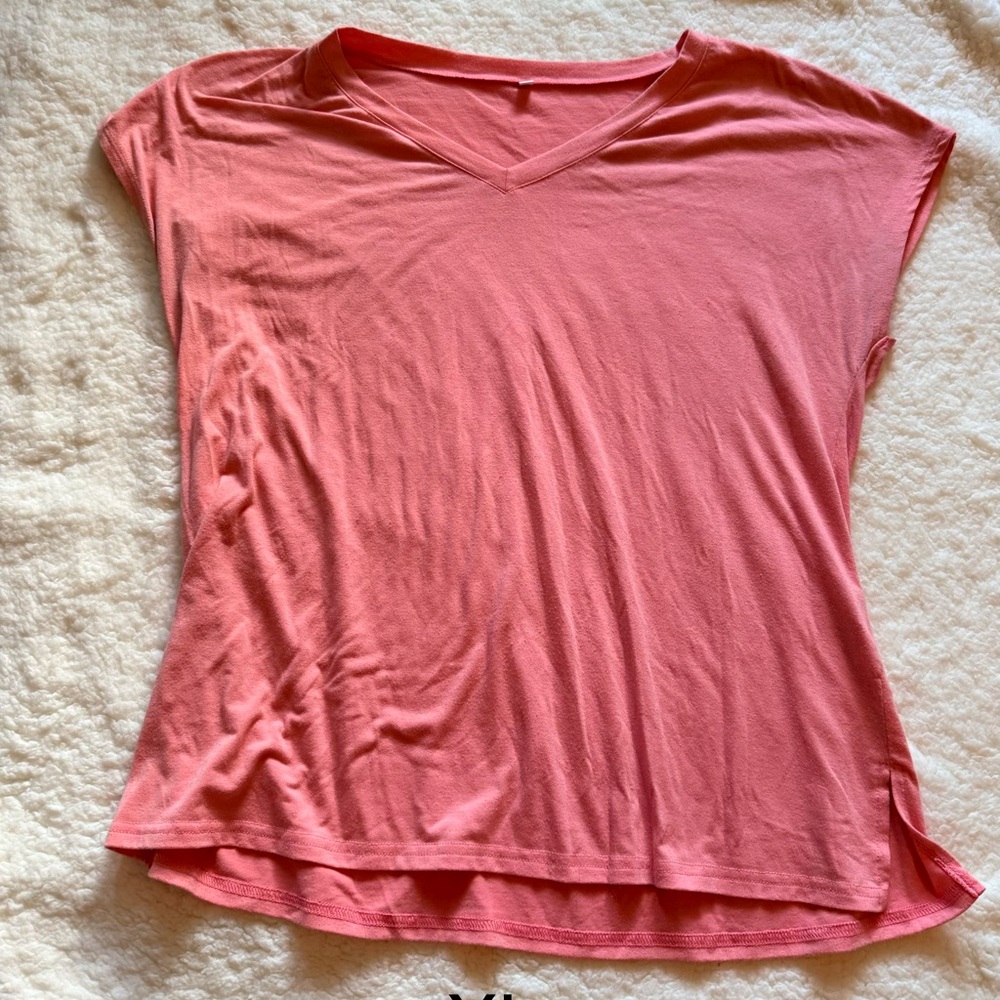 Women's Pink V-Neck Top